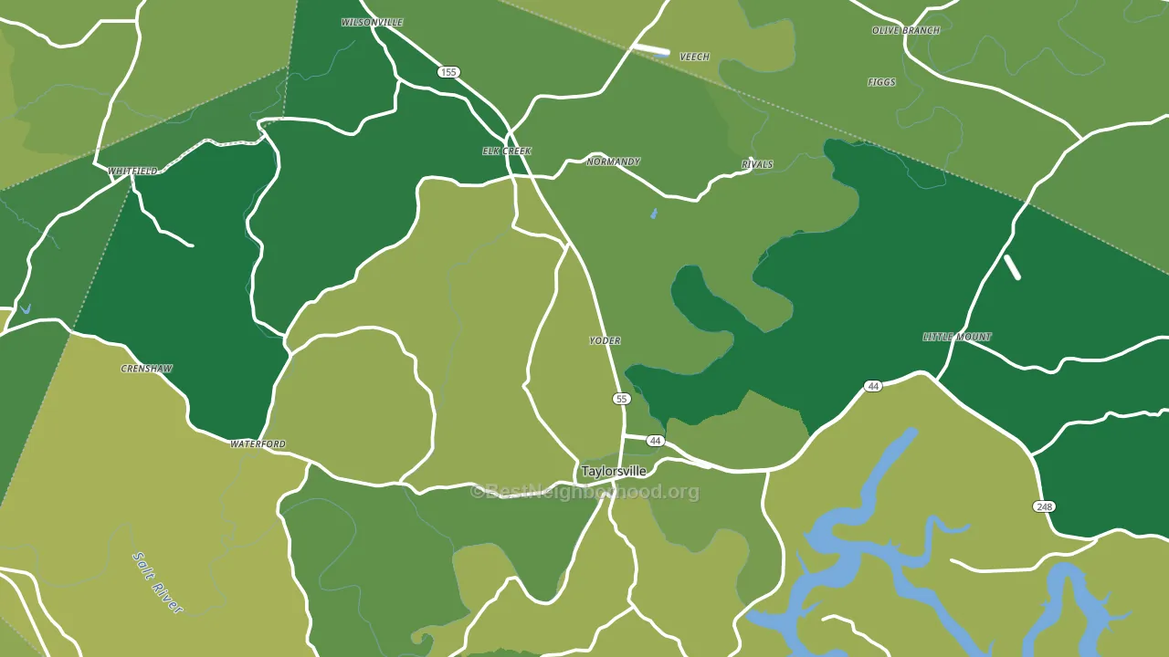 Spencer County, KY block-group voter-turnout map