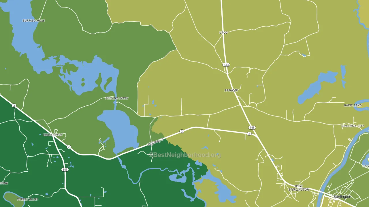 Spencer, LA block-group voter-turnout map
