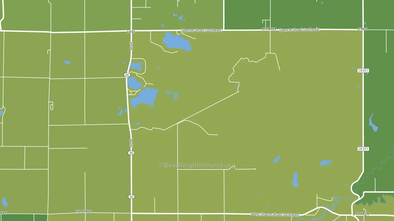 Spencer, MI block-group voter-turnout map