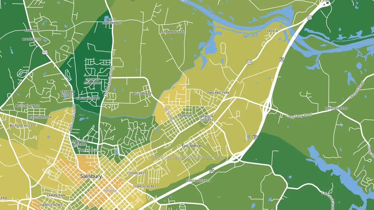 Spencer, NC block-group voter-turnout map
