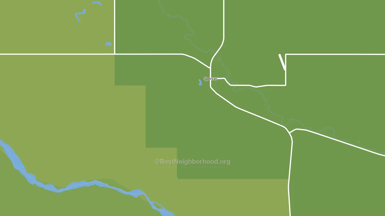 Spencer, NE block-group voter-turnout map