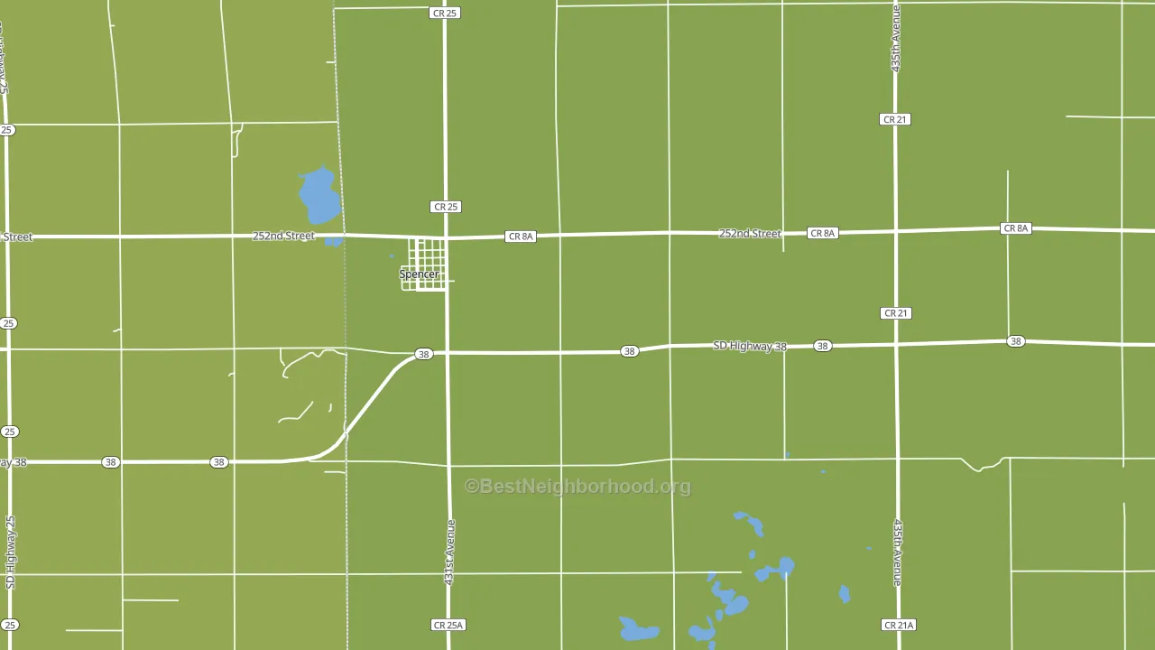 Spencer, SD block-group voter-turnout map