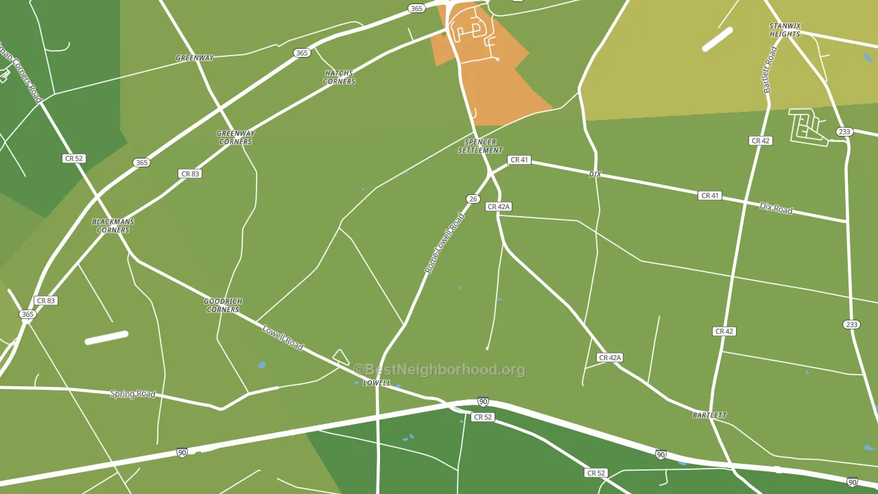 Spencer Settlement, NY block-group voter-turnout map