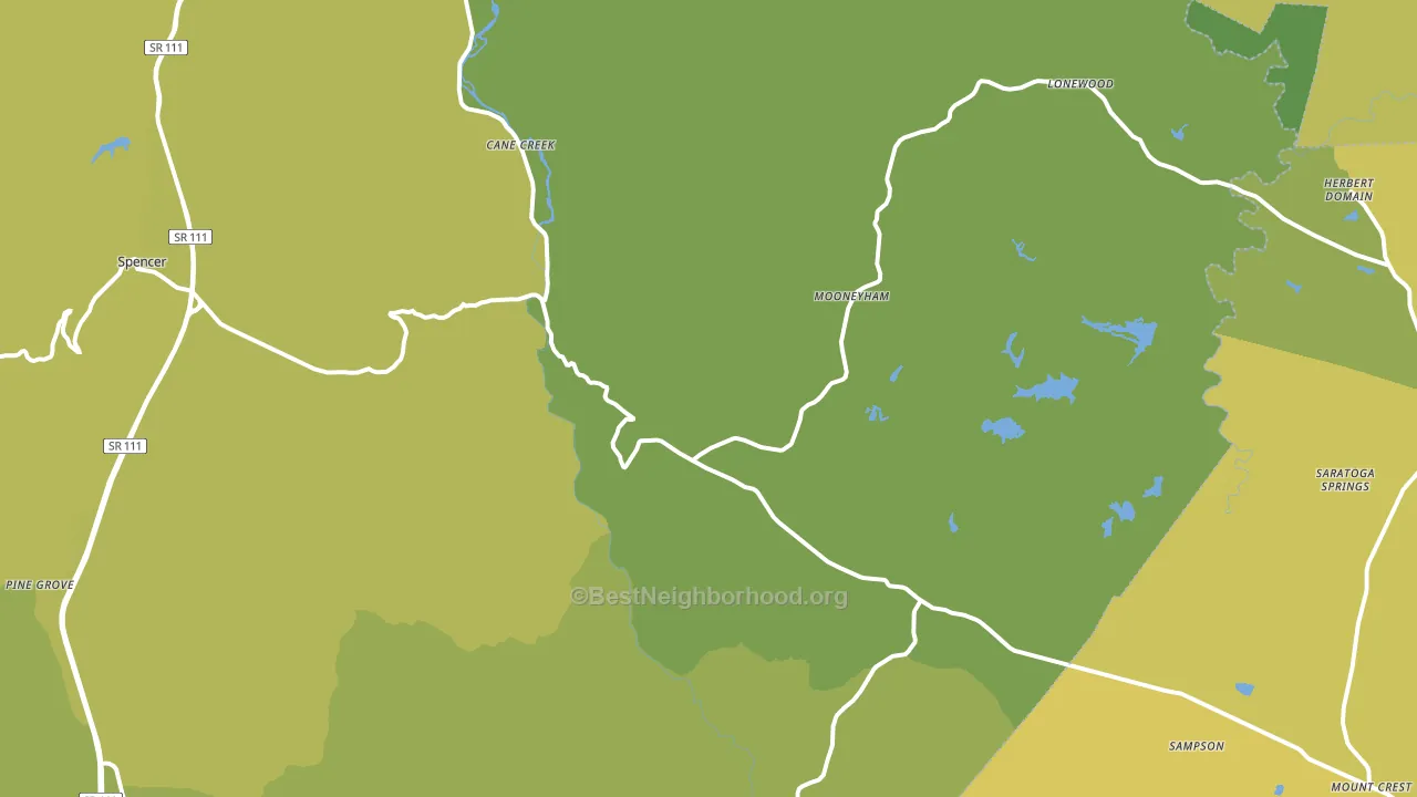 Spencer, TN block-group voter-turnout map