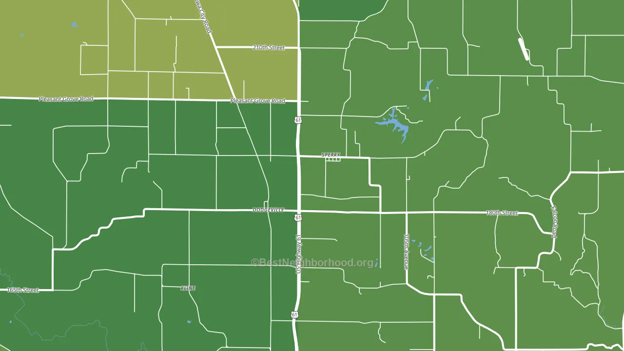 Sperry, IA block-group voter-turnout map