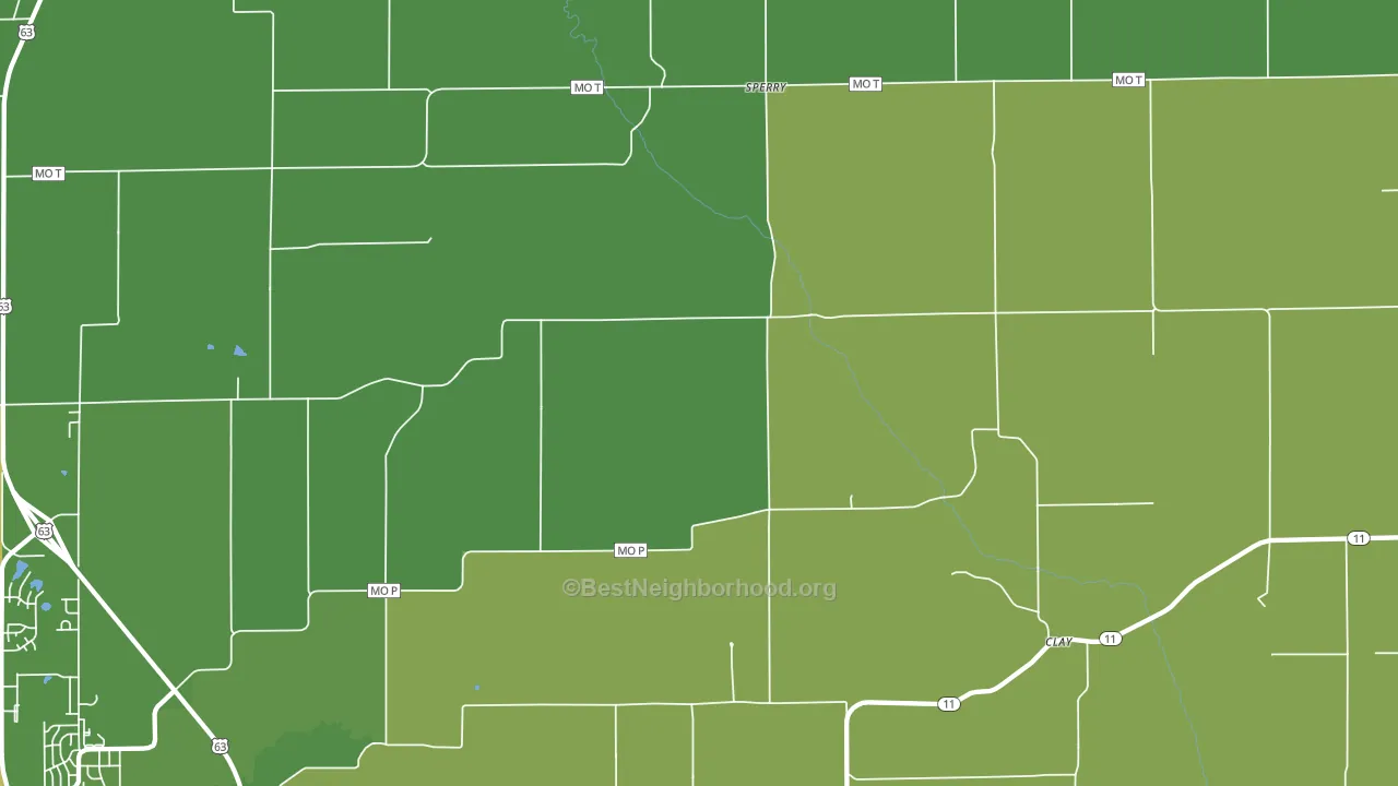Sperry, MO block-group voter-turnout map