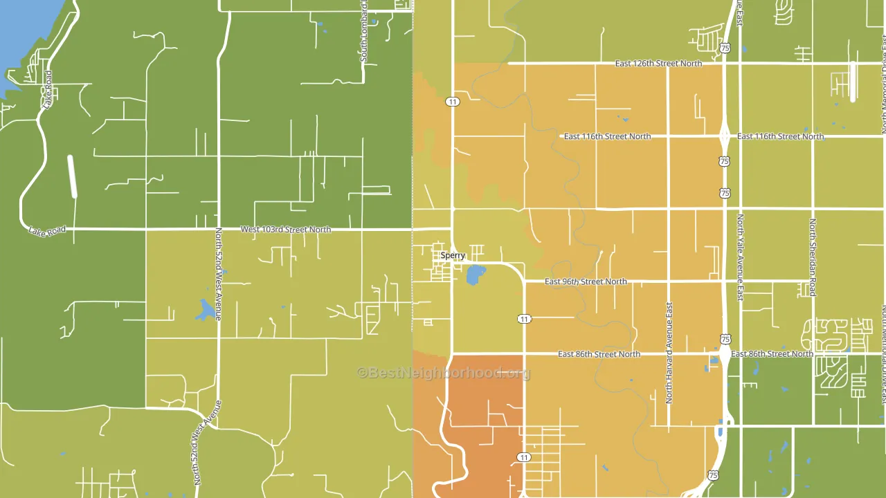 Sperry, OK block-group voter-turnout map