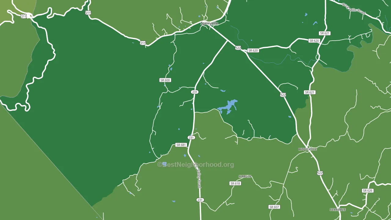 Sperryville, VA block-group voter-turnout map