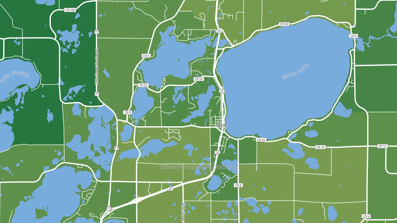 Spicer, MN block-group voter-turnout map