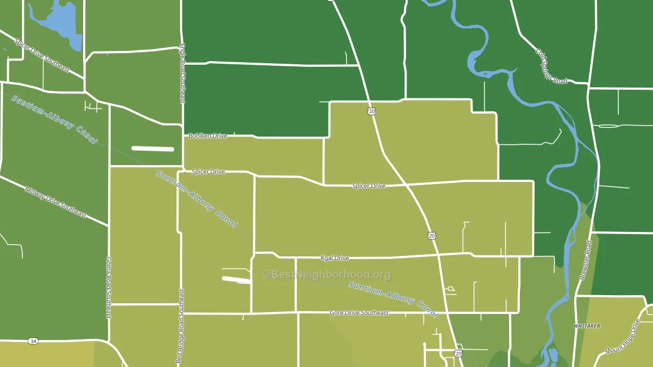Spicer, OR block-group voter-turnout map