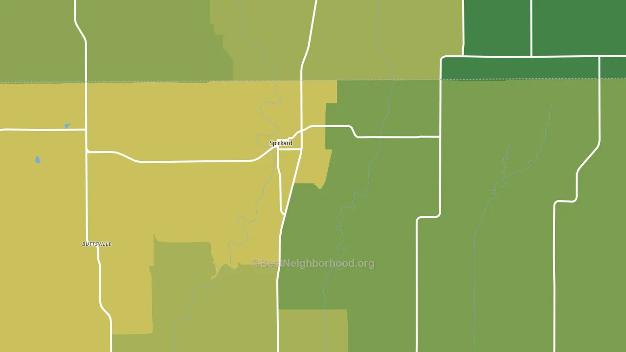 Spickard, MO block-group voter-turnout map