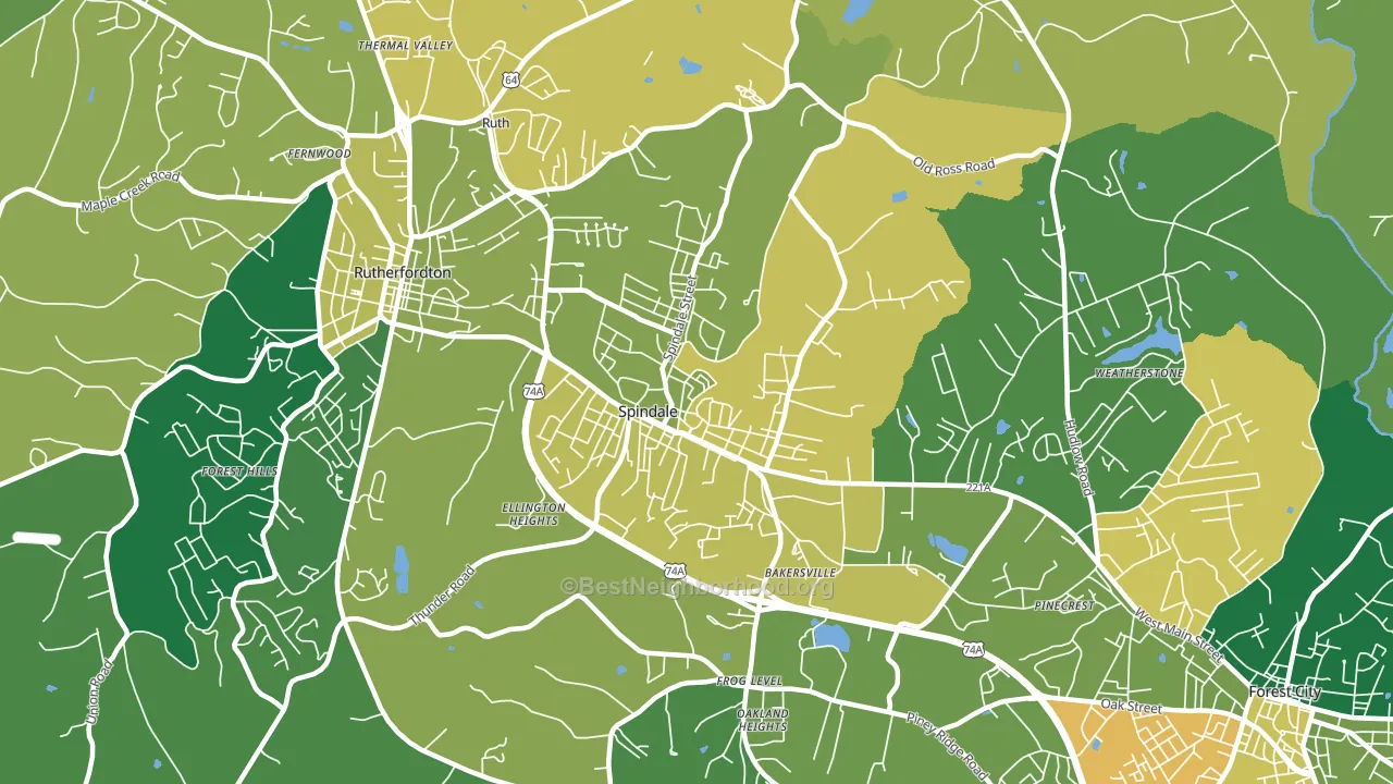 Spindale, NC block-group voter-turnout map