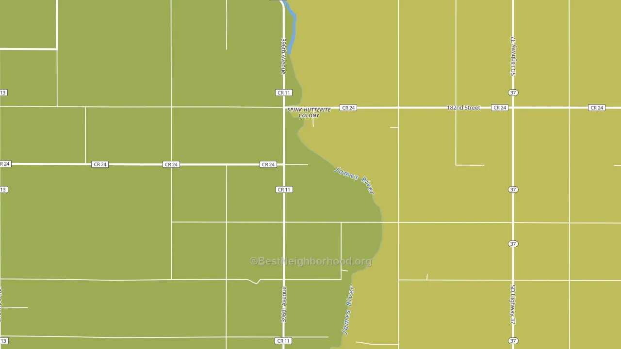 Spink Colony, SD block-group voter-turnout map
