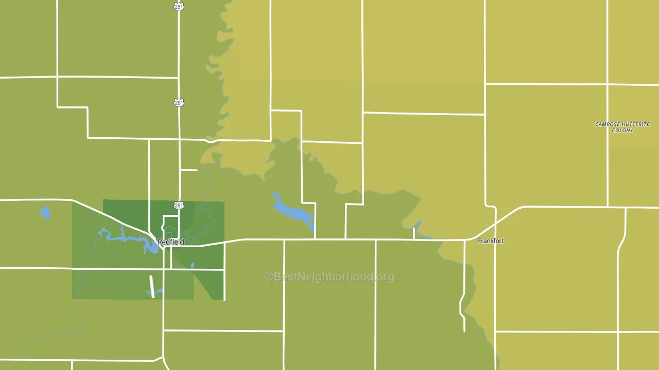 Spink County, SD block-group voter-turnout map