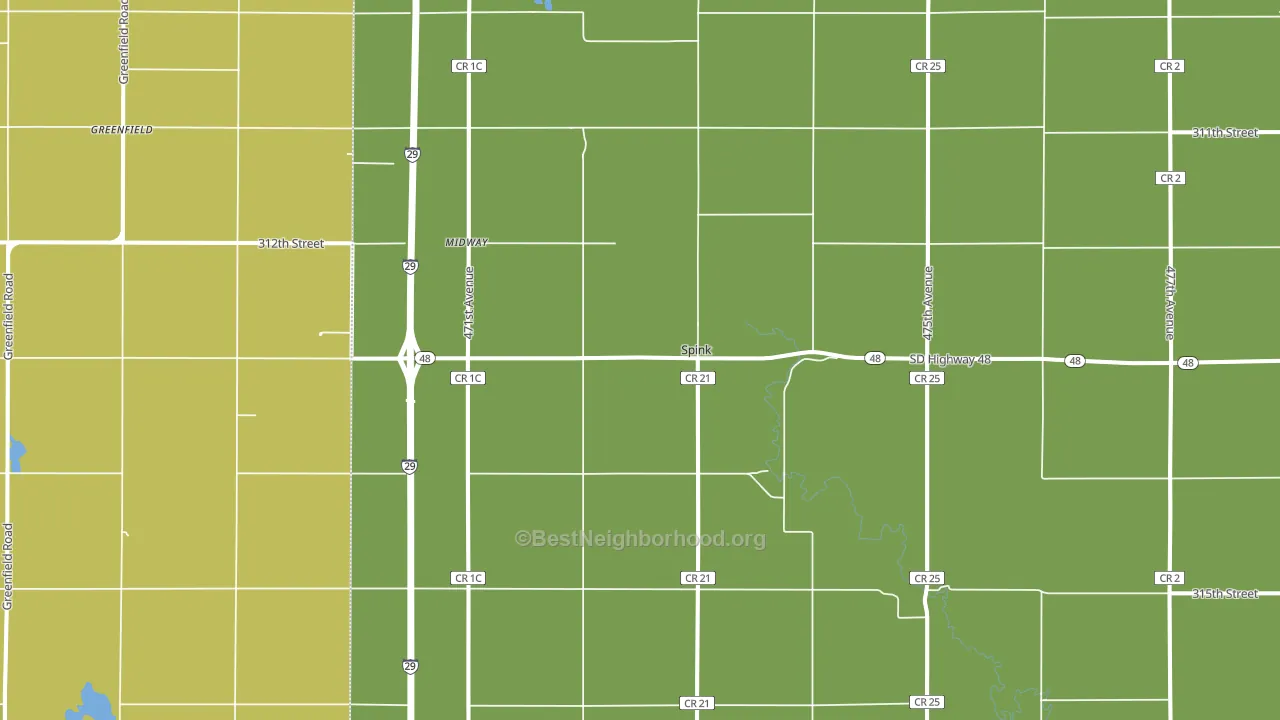 Spink, SD block-group voter-turnout map