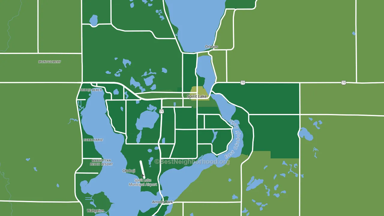 Spirit Lake, IA block-group voter-turnout map