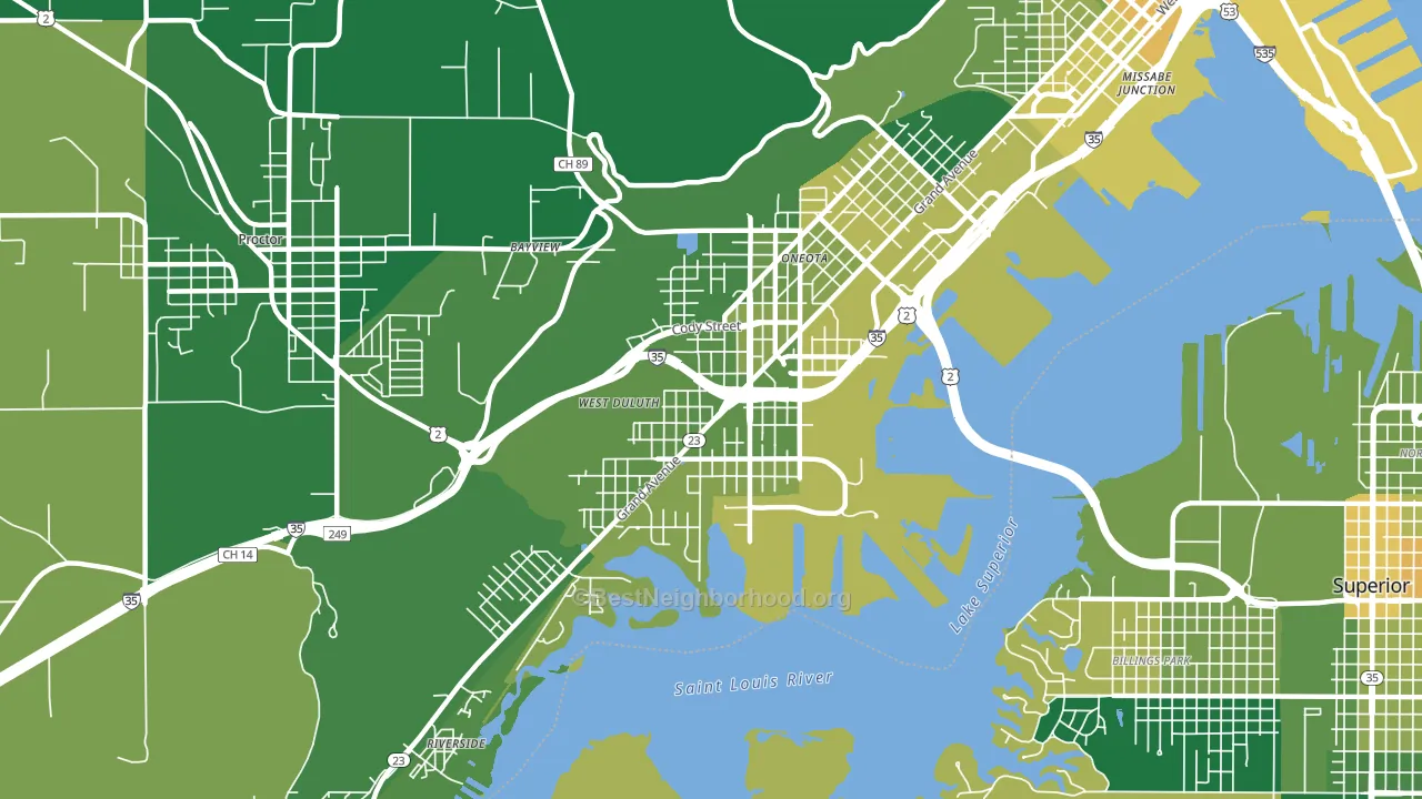 Spirit Valley-Denfeld-Norton Park, Duluth, MN block-group voter-turnout map