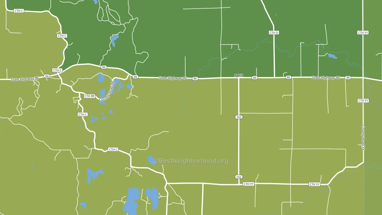 Spirit, WI block-group voter-turnout map