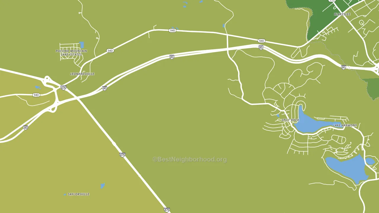 Split Rock, PA block-group voter-turnout map