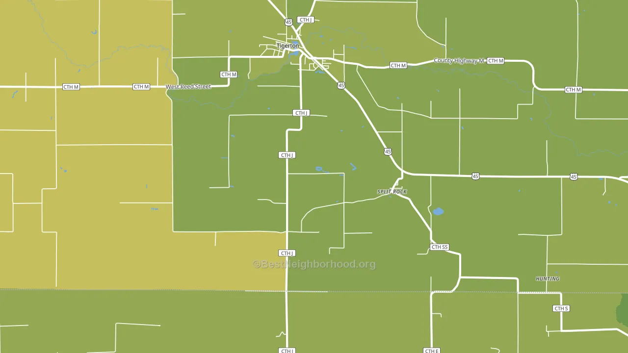 Split Rock, WI block-group voter-turnout map