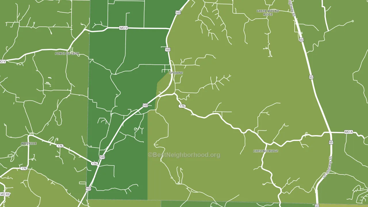 Spokane, MO block-group voter-turnout map
