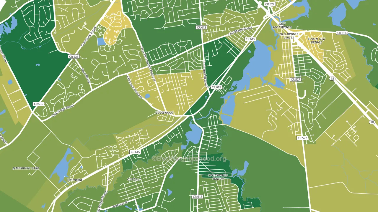 Spotswood, NJ block-group voter-turnout map