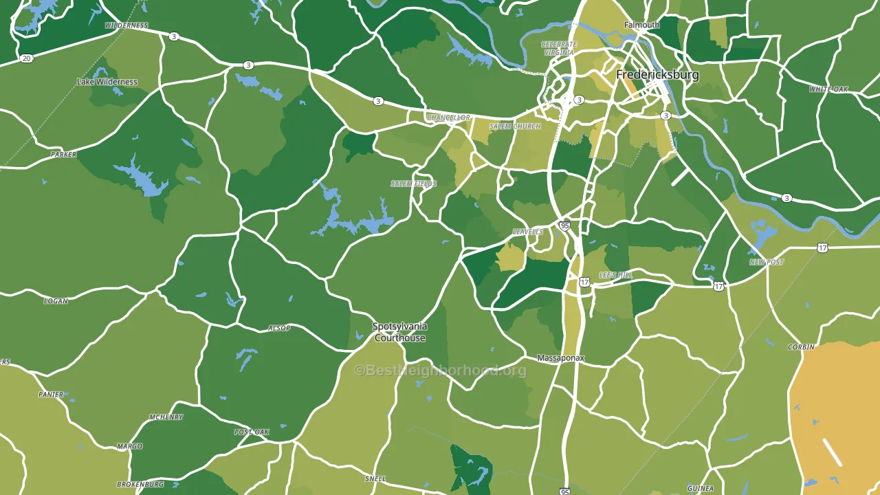Spotsylvania County, VA block-group voter-turnout map