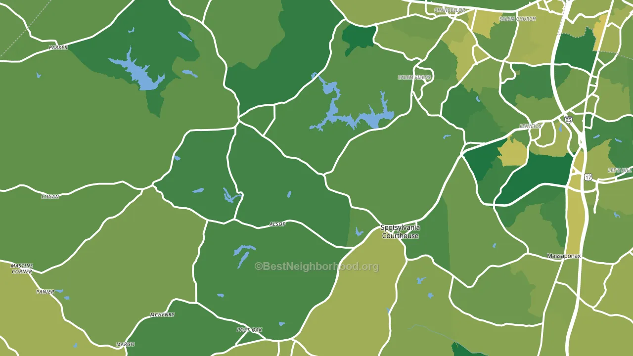 Spotsylvania, VA block-group voter-turnout map