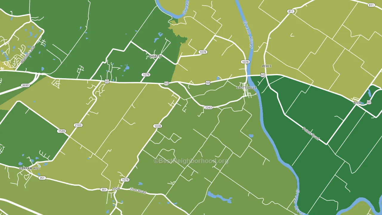 Spottsville, KY block-group voter-turnout map