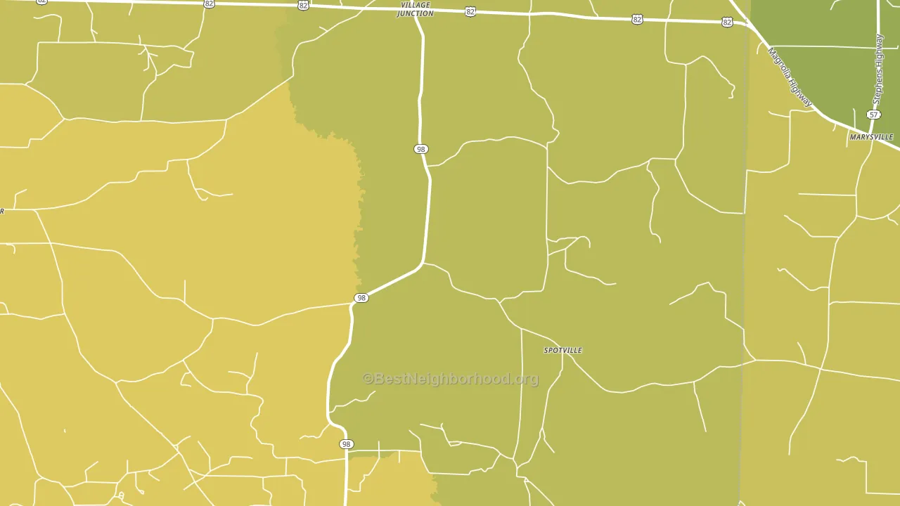Spotville, AR block-group voter-turnout map