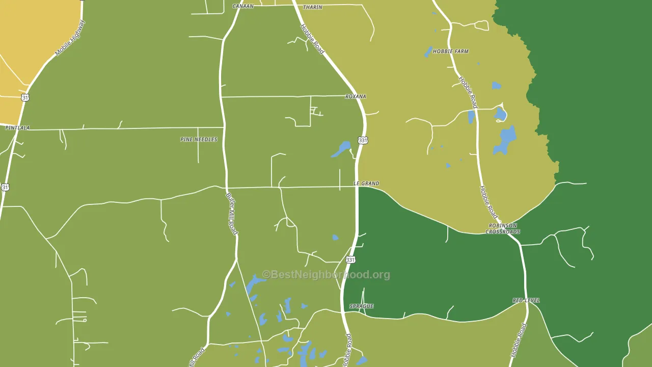 Sprague, AL block-group voter-turnout map