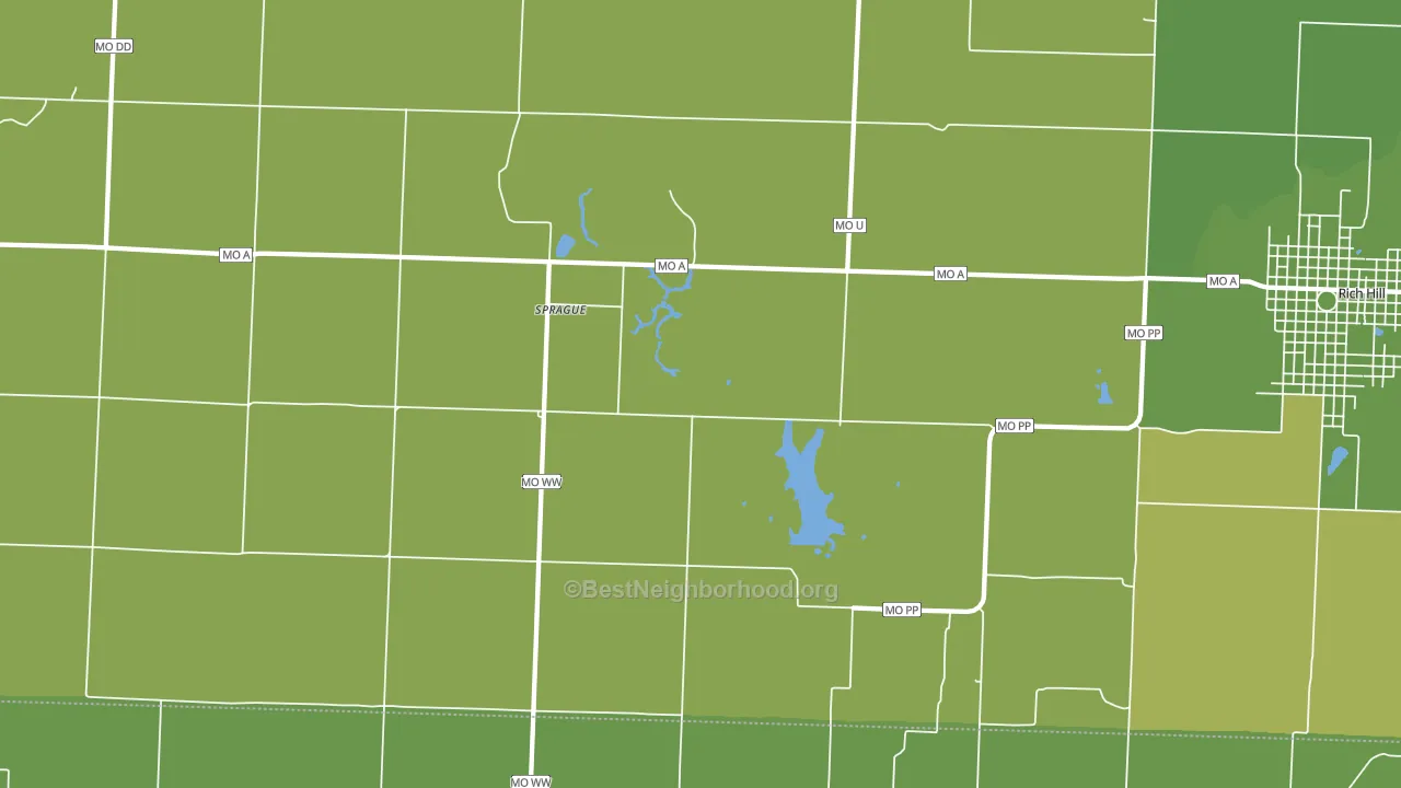 Sprague, MO block-group voter-turnout map