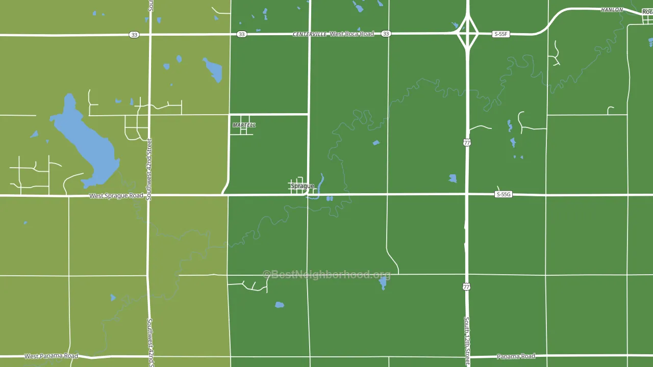 Sprague, NE block-group voter-turnout map