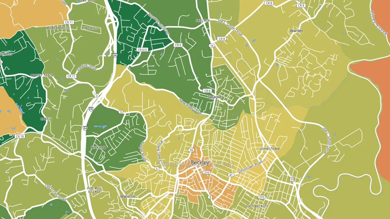 Sprague, WV block-group voter-turnout map