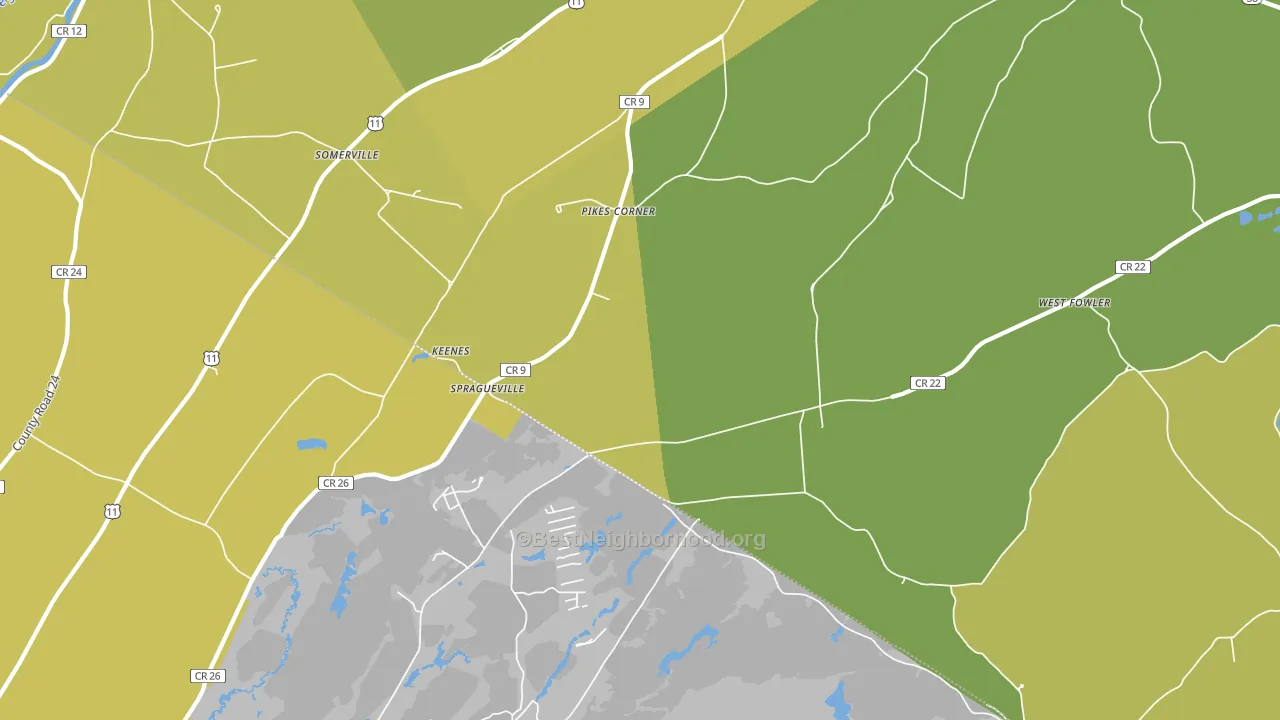 Spragueville, NY block-group voter-turnout map