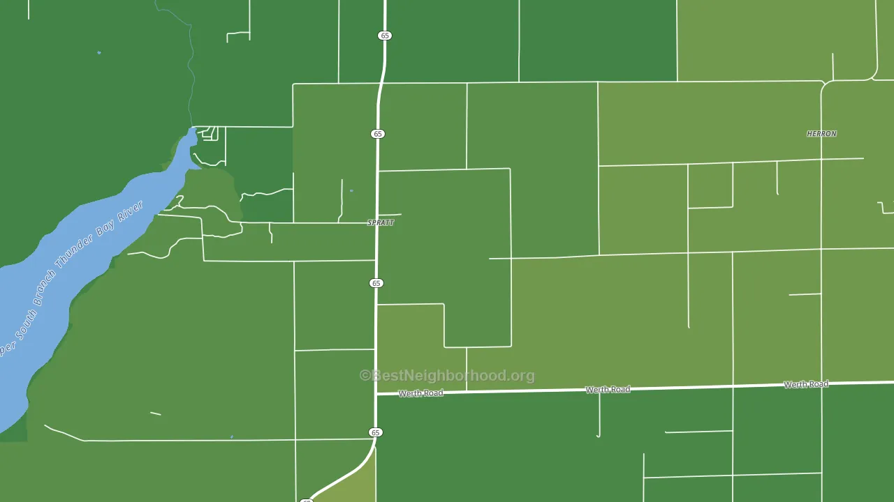 Spratt, MI block-group voter-turnout map