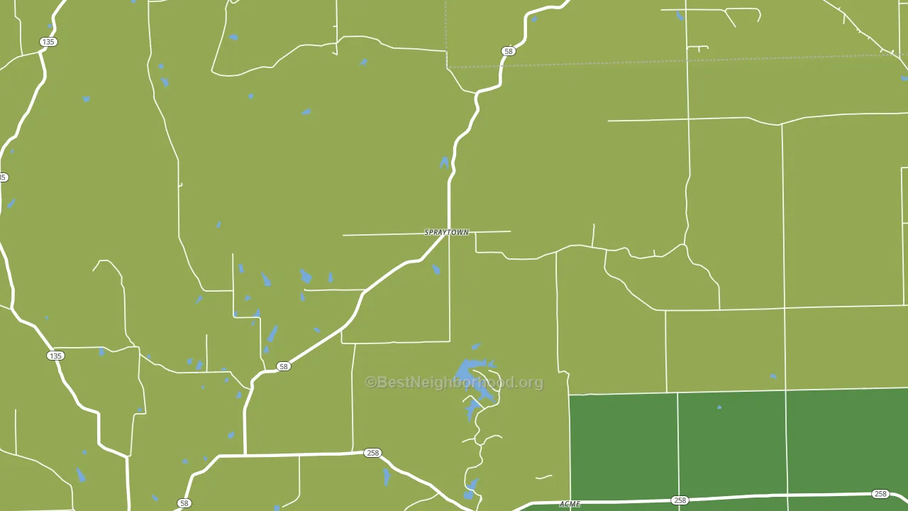 Spraytown, IN block-group voter-turnout map