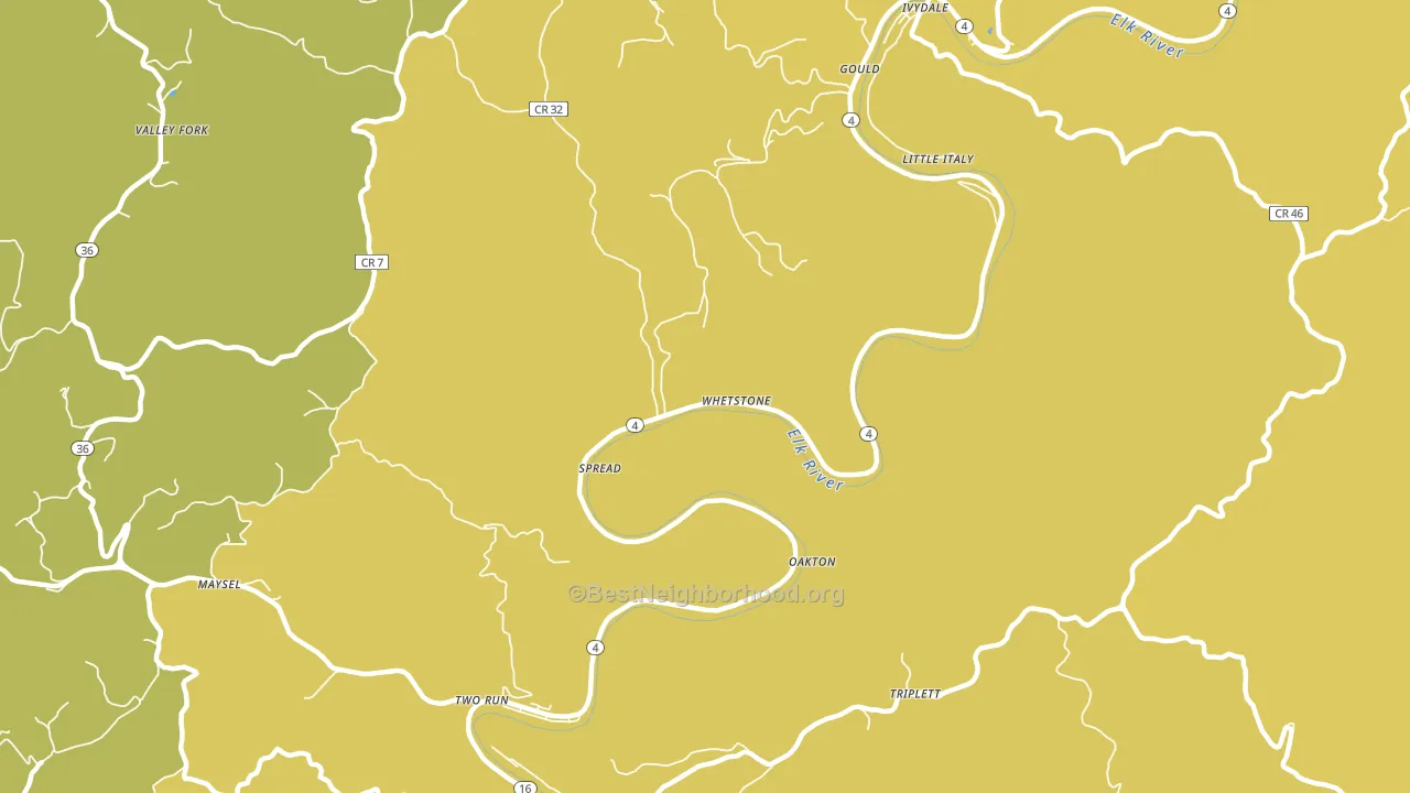Spread, WV block-group voter-turnout map