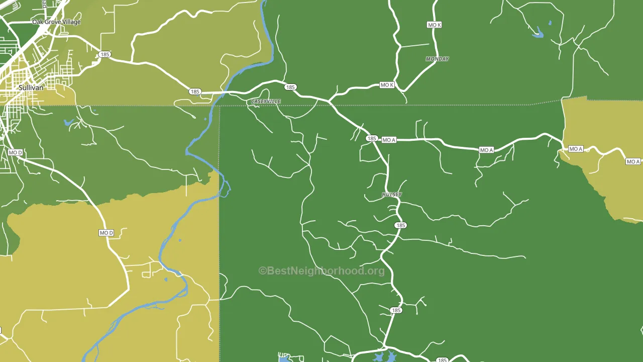Spring Bluff, MO block-group voter-turnout map