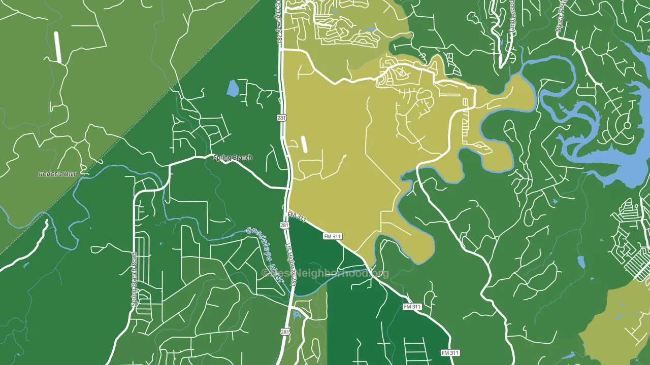 Spring Branch, TX block-group voter-turnout map