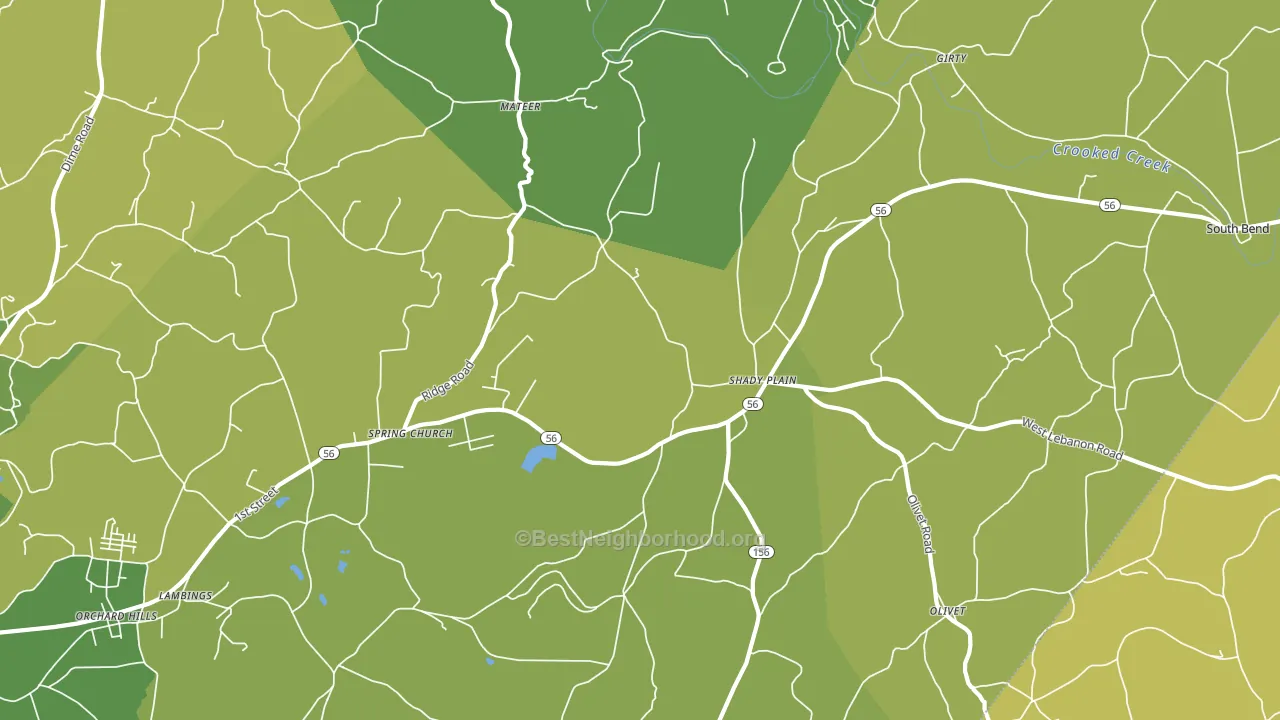 Spring Church, PA block-group voter-turnout map