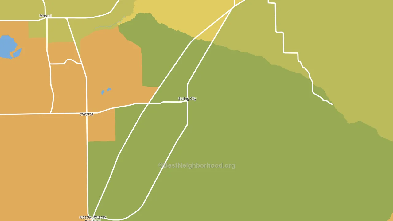 Spring City, UT block-group voter-turnout map