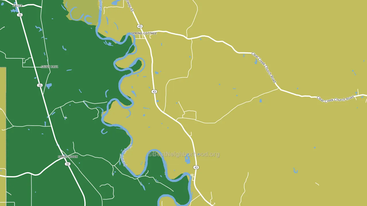 Spring Cottage, MS block-group voter-turnout map