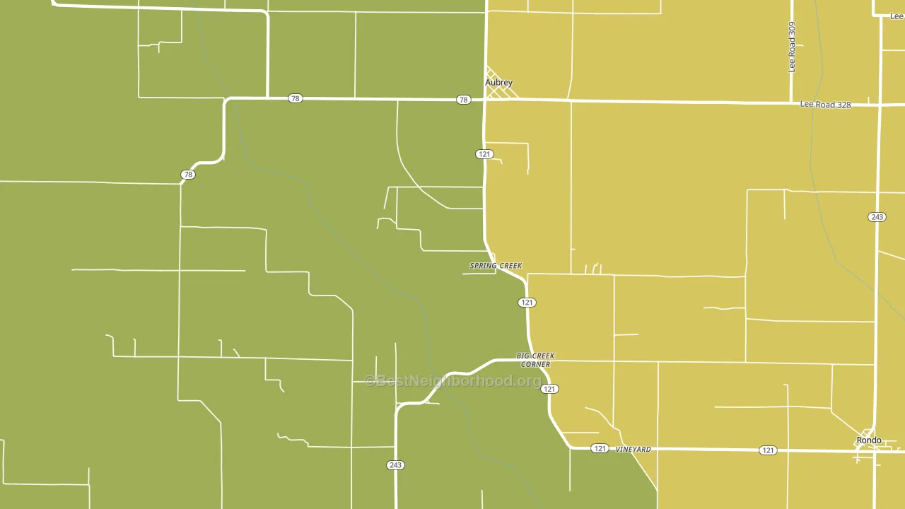 Spring Creek, AR block-group voter-turnout map