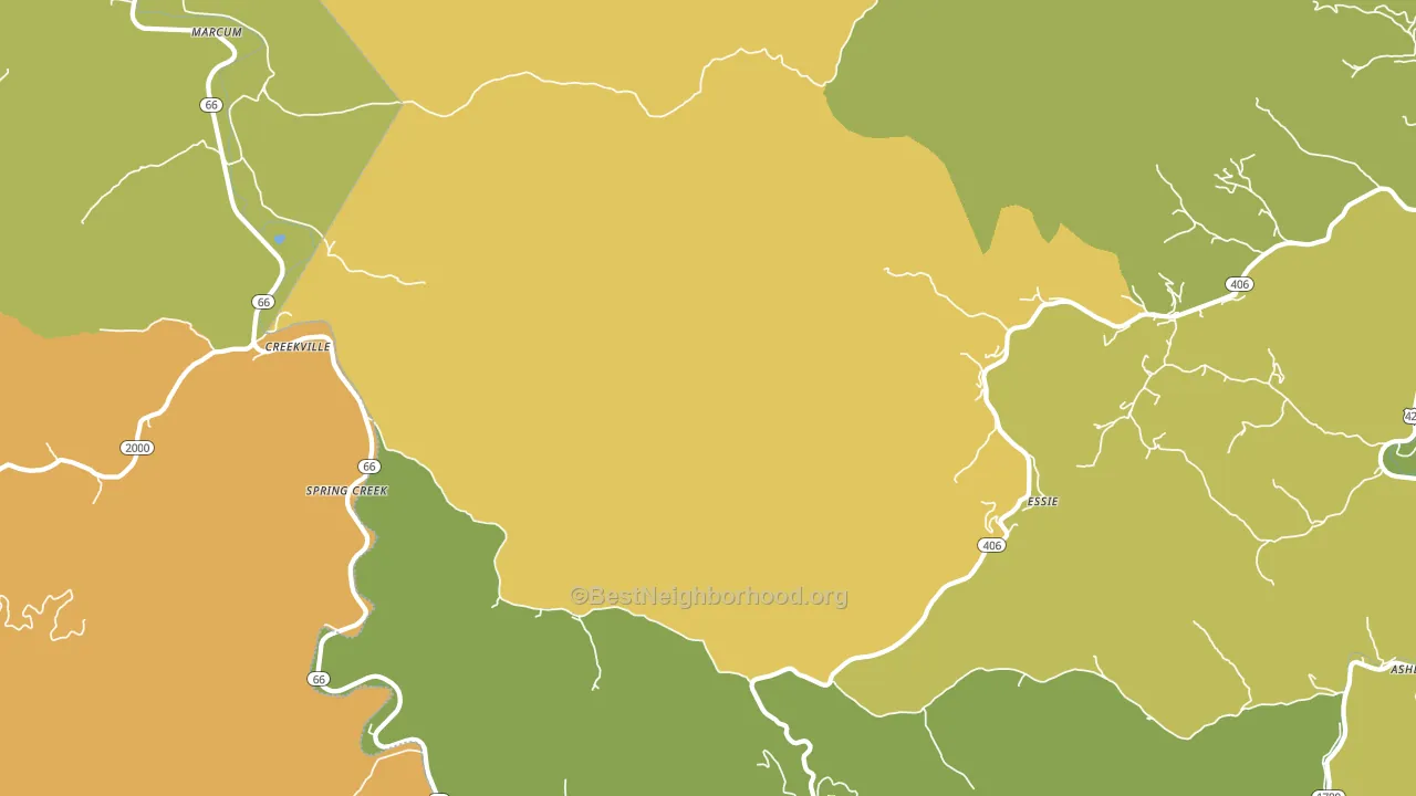 Spring Creek, KY block-group voter-turnout map