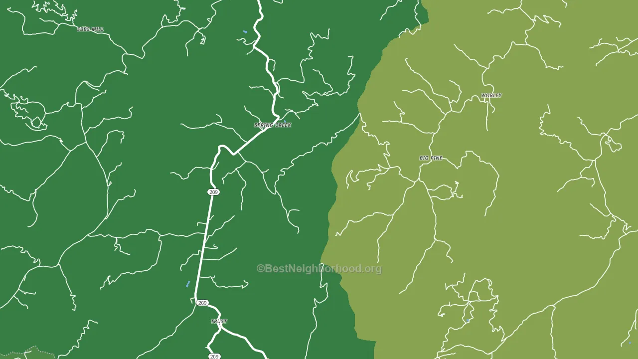 Spring Creek, NC block-group voter-turnout map