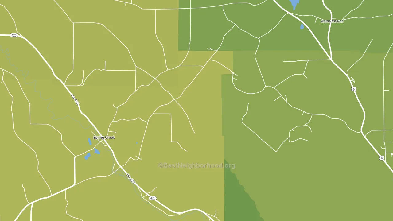 Spring Creek, PA block-group voter-turnout map
