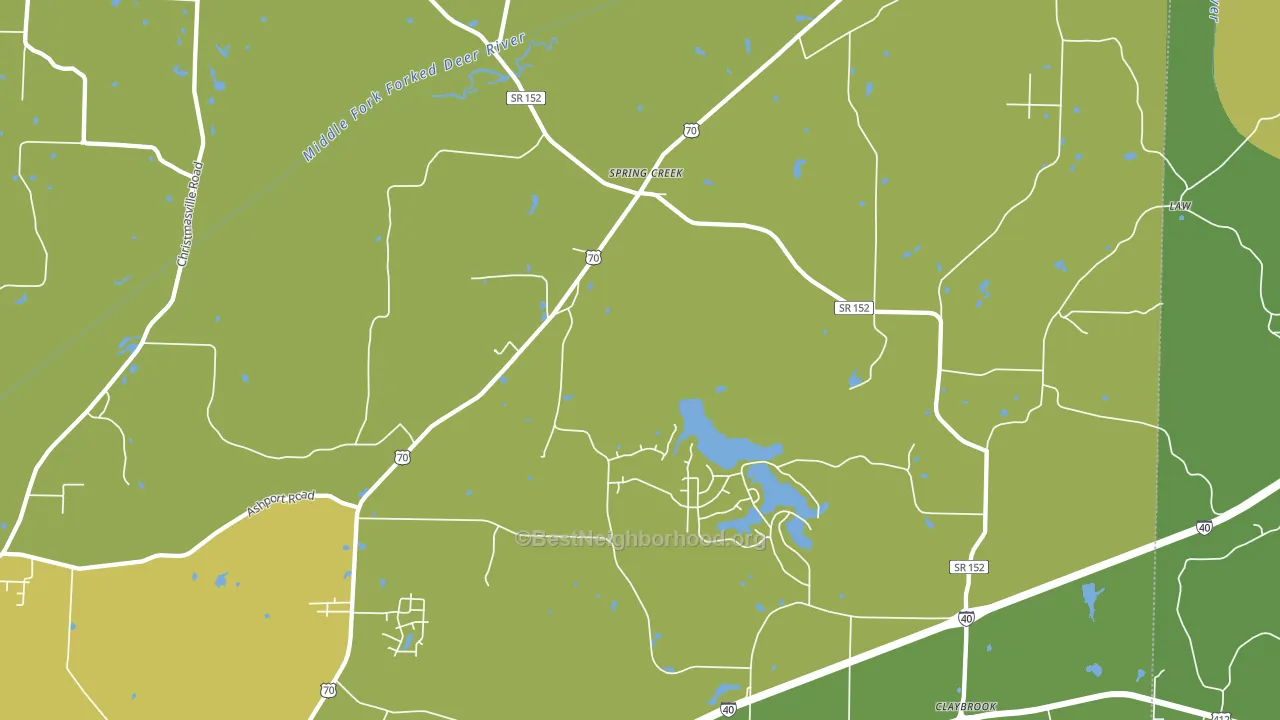Spring Creek, TN block-group voter-turnout map