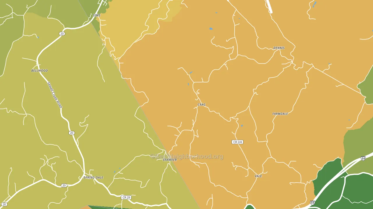 Spring Dale, WV block-group voter-turnout map