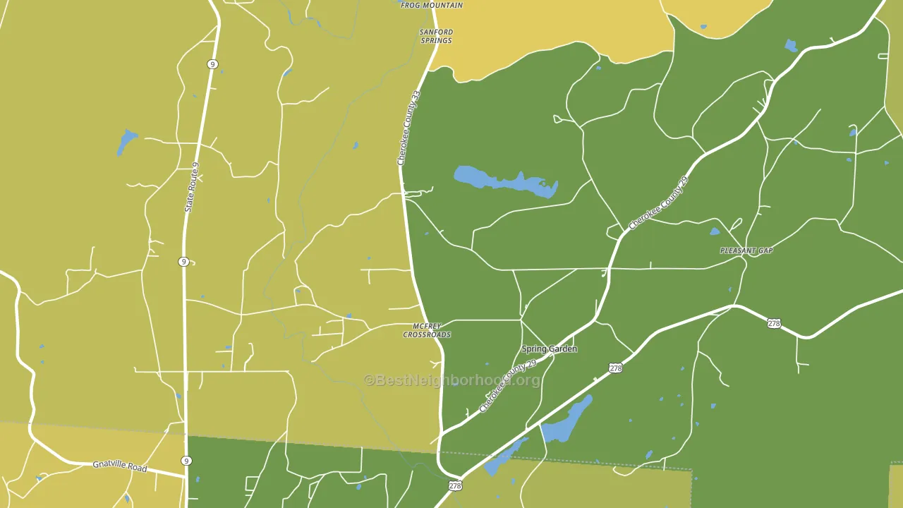 Spring Garden, AL block-group voter-turnout map